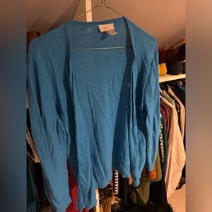 Bright blue cardigan